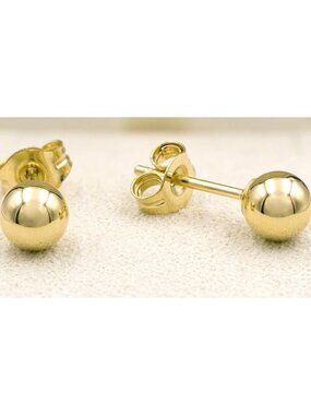 Ball 4 Mm Stud Earrings SOLID 14k Gold